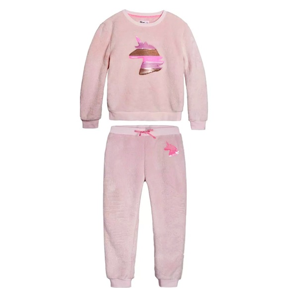 Warm Girls Unicorn Cozy Sweatshirt and Pant Set size 3T-4-6 NWT - Picture 1 of 7